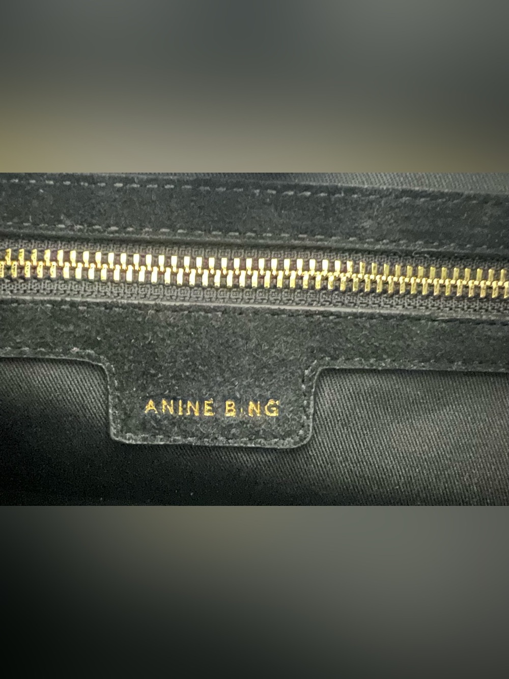 Anine Bing Black Suede Hobo Shoulder Bag Gold Hardware Quiet Luxury - Picture 7 of 9